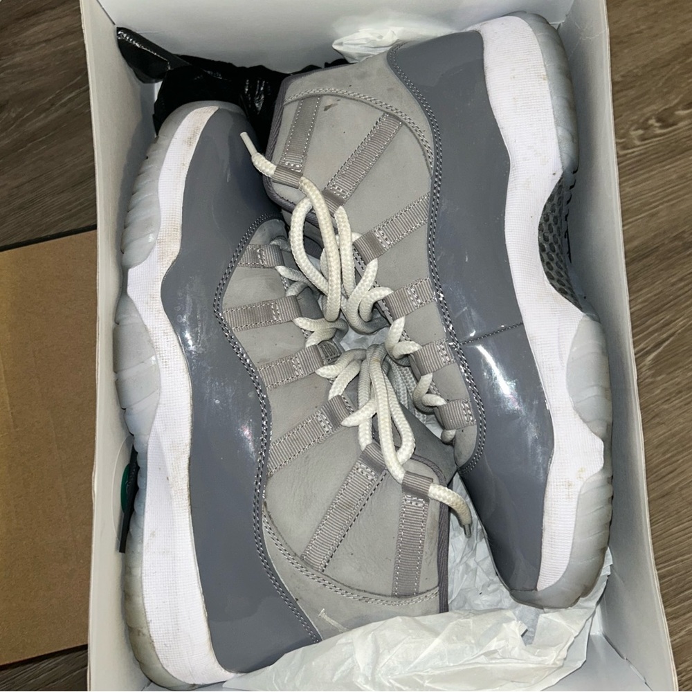 Jordan Gray and White Sneakers